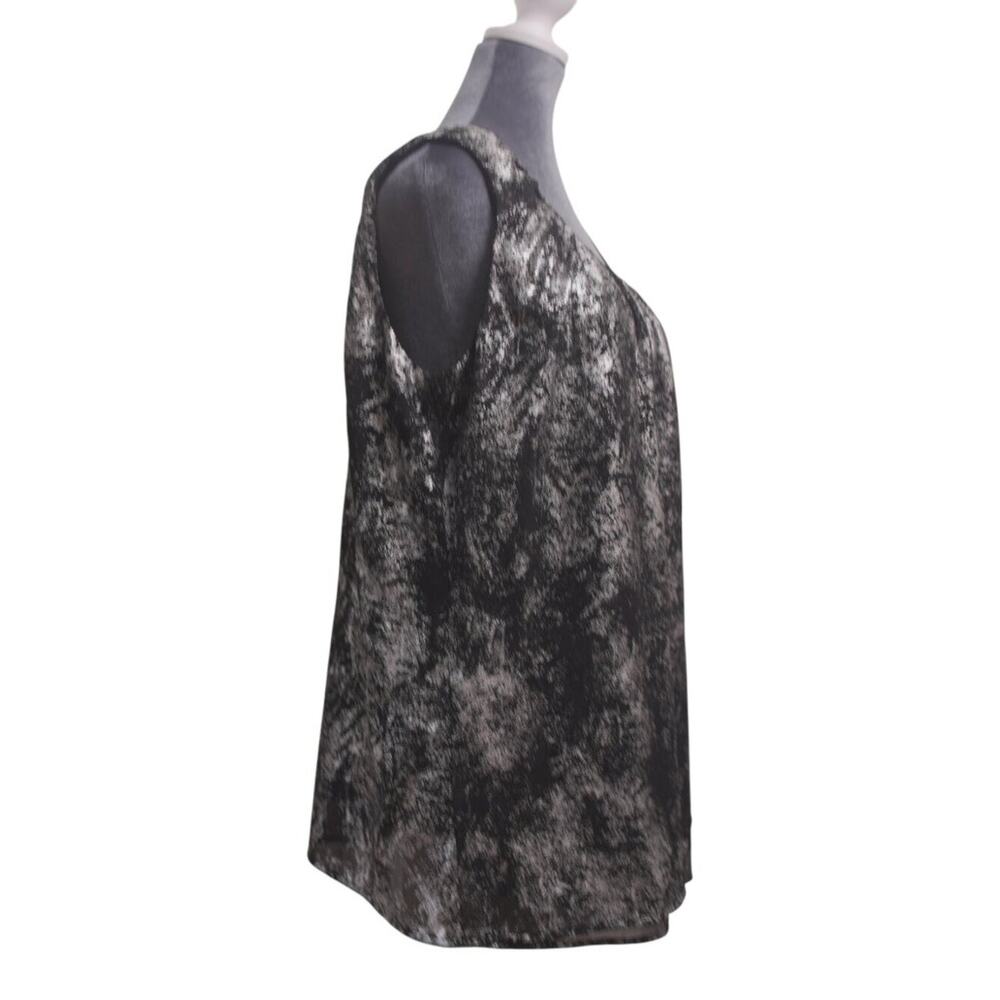 MICHAEL Michael Kors Silver Black Metallic Pleated Blouse 1X Cocktail Glam - Picture 5 of 10